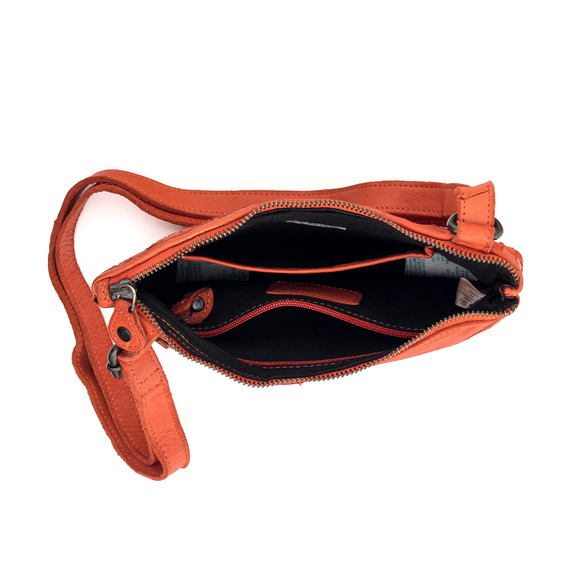 Женская сумка Ashwood Leather D-70 Orange. Вид карманов