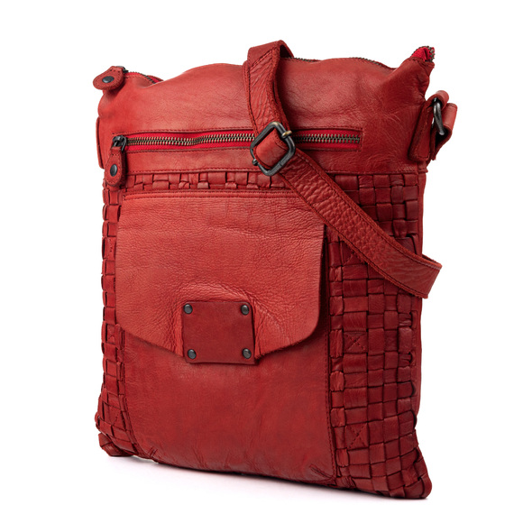 Женская сумка Ashwood Leather D-72 Red. Вид сбоку