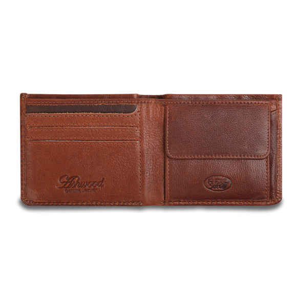 Кожаный бумажник Ashwood Leather 1552 Tan развернутый вид 