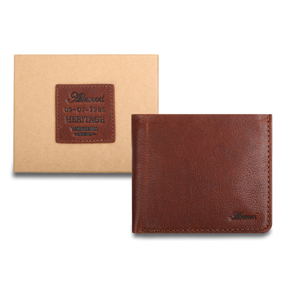 Кожаный бумажник Ashwood Leather 1552 Tan с коробкой 