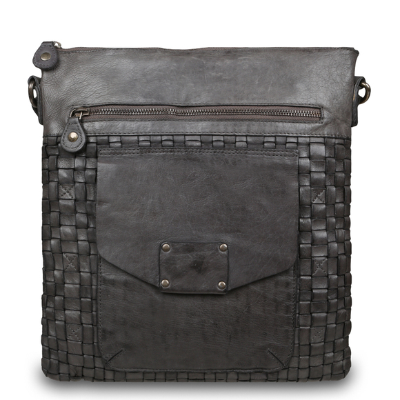 Женская сумка Ashwood Leather D-72 Dark Grey. Вид спереди