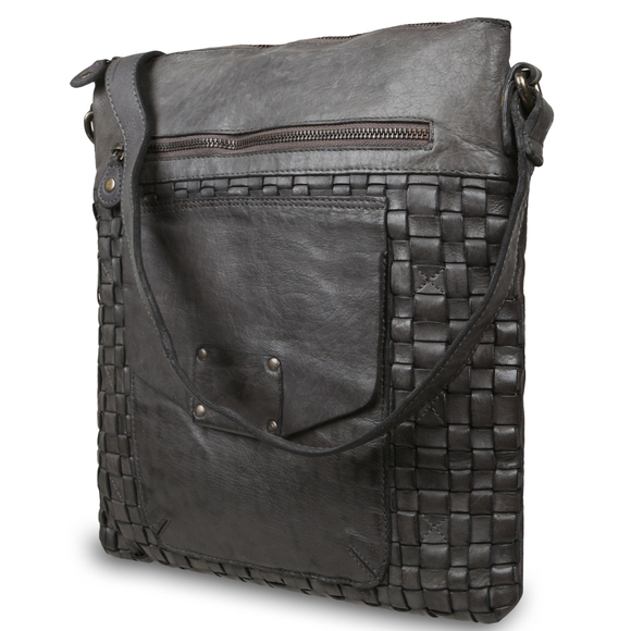 Женская сумка Ashwood Leather D-72 Dark Grey. Вид сбоку