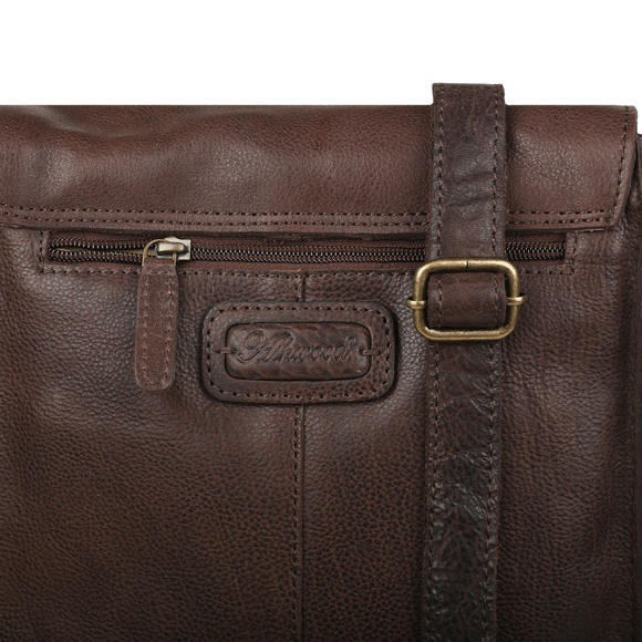 Кожаная сумка Ashwood Leather Dean Brown вид фурнитуры