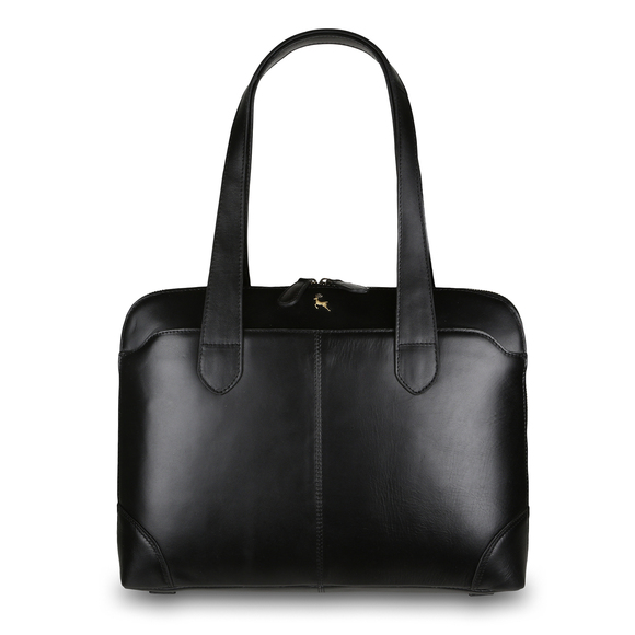 Женская сумка Ashwood Leather V-22 Black. Вид спереди