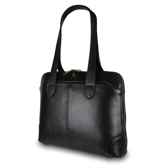 Женская сумка Ashwood Leather V-22 Black. Вид сбоку