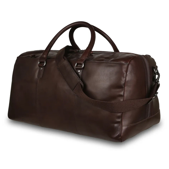 Кожаная дорожная сумка Ashwood Leather W-76 Brown. Вид сбоку