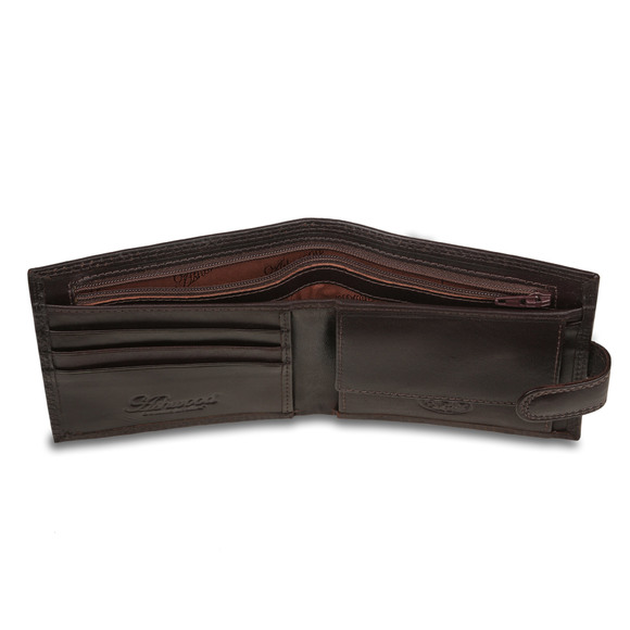 Кожаный бумажник Ashwood Leather 1222VT Brown вид отделений для купюр