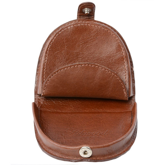 Кожаная монетница Ashwood Leather 1293VT Tan вид открытый