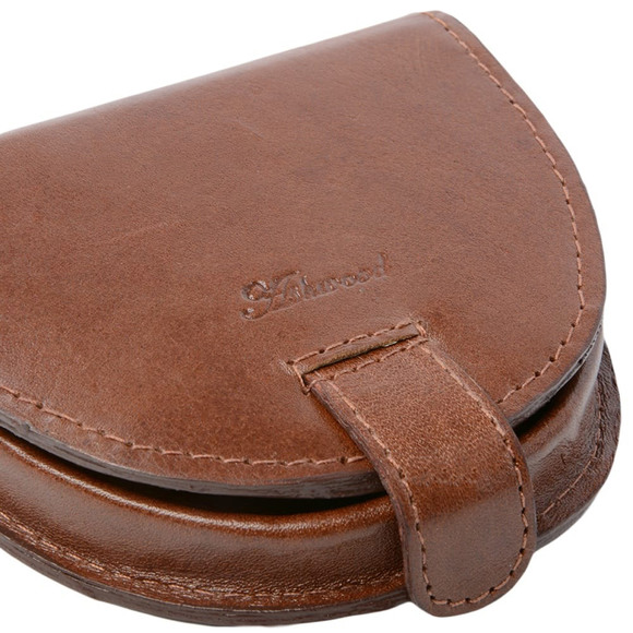Кожаная монетница Ashwood Leather 1293VT Tan вид застежки