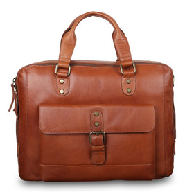 Кожаная сумка Ashwood Leather 1334 Tan. Вид спереди 