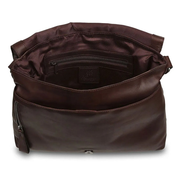 Cумка Ashwood Leather W-75 Brown. Вид карманов
