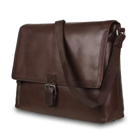 Сумка Ashwood Leather W-74 Brown. Вид сбоку