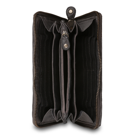 Кошелек Ashwood Leather D-81 Dark Grey. Внутреннее отделение