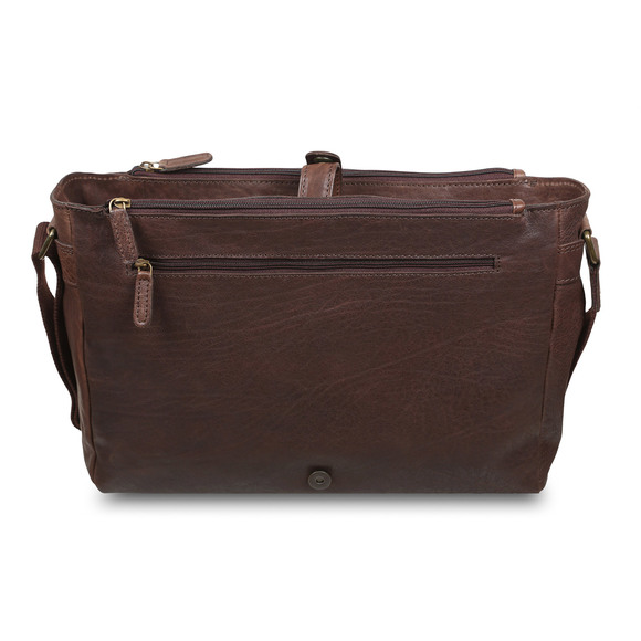 Сумка Ashwood Leather Pedro Mist Brown изготовлена из натуральной кожи