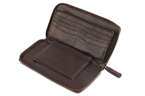 Мужской клатч Ashwood Leather Travel wallet Dark Brown