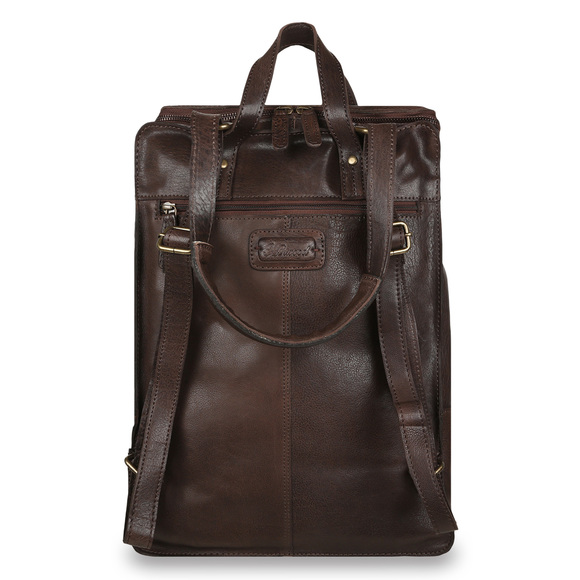 Кожаный рюкзак Ashwood Leather Tommy Brown вид сзади