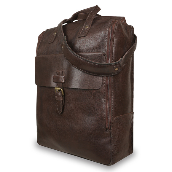 Кожаный рюкзак Ashwood Leather Tommy Brown вид сбоку