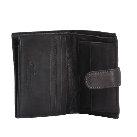 Бумажник Ashwood Leather 1776 Brown в раскрытом виде