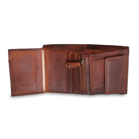 Бумажник Ashwood Leather 1779 Rust имеет отделение для мелочи