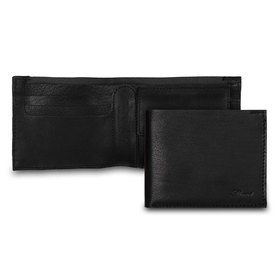 Бумажник Ashwood Leather 2003 Black. Вид в развороте и лицевая сторона