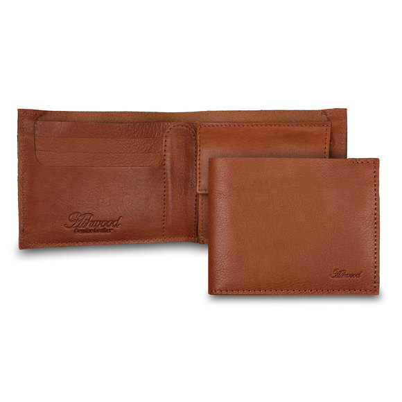 Бумажник Ashwood Leather 2003 Tan. Вид в развороте и лицевая сторона