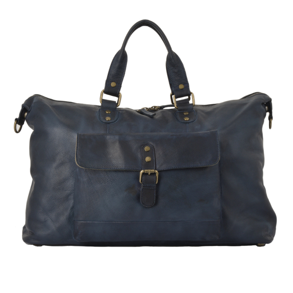 Кожаная дорожная сумка Ashwood Leather 1337 Navy