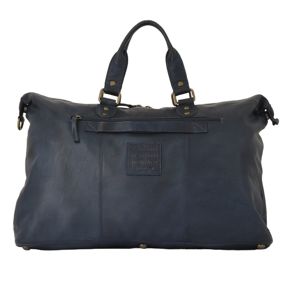 Кожаная дорожная сумка Ashwood Leather 1337 Navy. Вид сзади