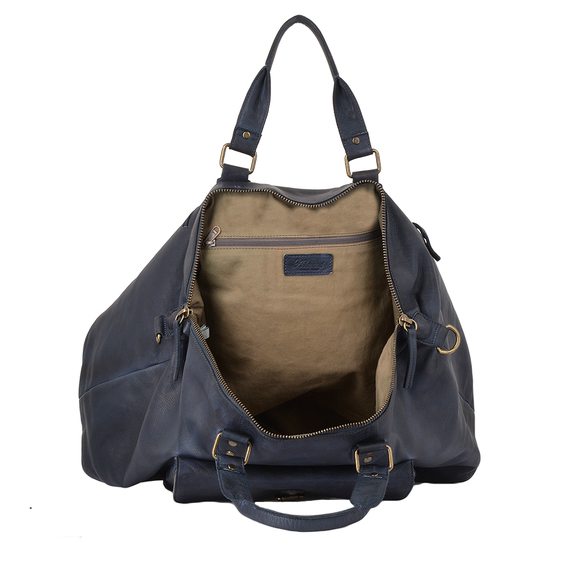 Кожаная дорожная сумка Ashwood Leather 1337 Navy. Вид сверху