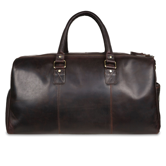 Кожаная дорожная сумка Ashwood Leather K-48 Brown вид сзади