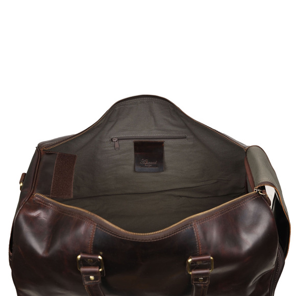 Кожаная дорожная сумка Ashwood Leather K-48 Brown вид карманов