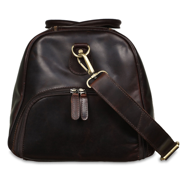 Кожаная дорожная сумка Ashwood Leather K-48 Brown вид сбоку