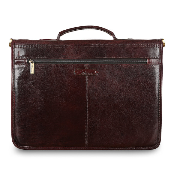Кожаный портфель Ashwood Leather 8190 Cognac. Вид сзади