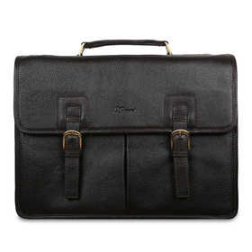 Кожаный портфель Ashwood Leather Gareth Dark Brown