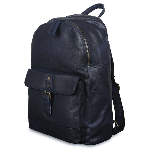 Кожаный рюкзак Ashwood Leather 1331 Navy. Вид сбоку