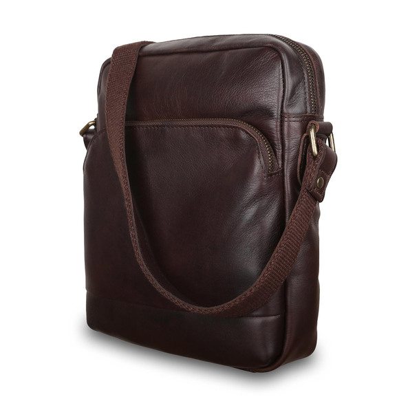Кожаная сумка Ashwood Leather 1333 Brown. Вид сбоку