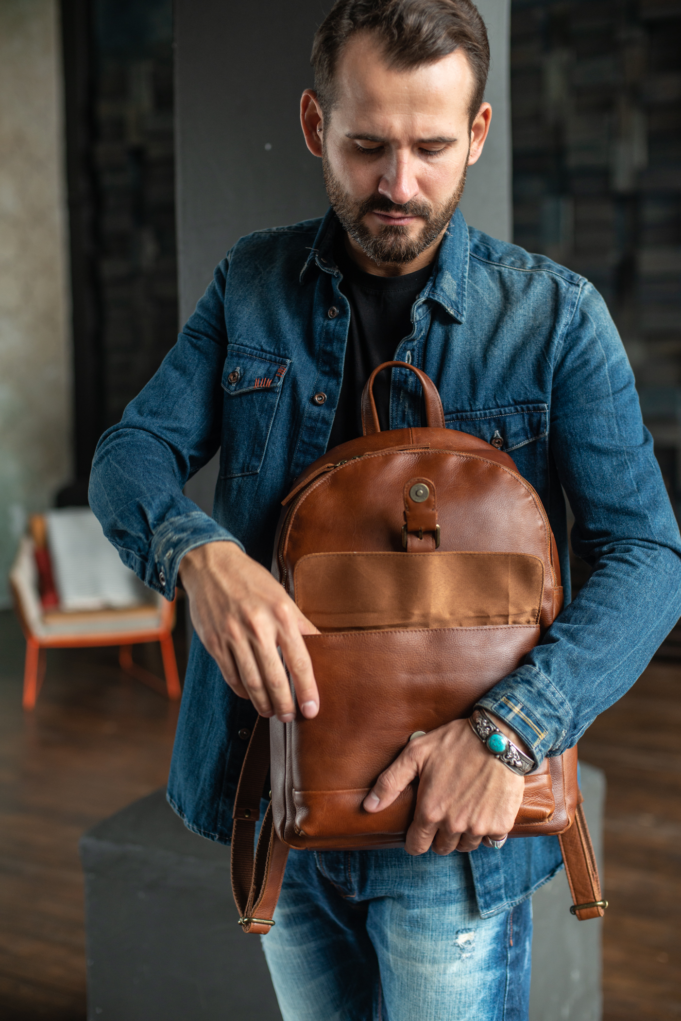 Кожаный рюкзак Ashwood Leather 1331 